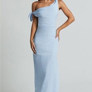 Showpo Blue One-Shoulder Sheath Dress for Weddings